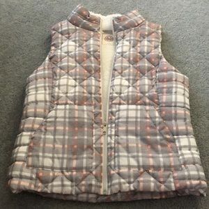 Plaid Sherpa lined vest